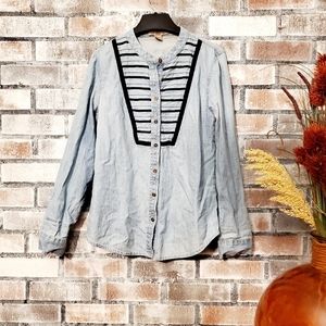 Nine West Vintage America jean cotton shirt small